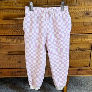 Grayson Mini Pink and White Checkered Joggers